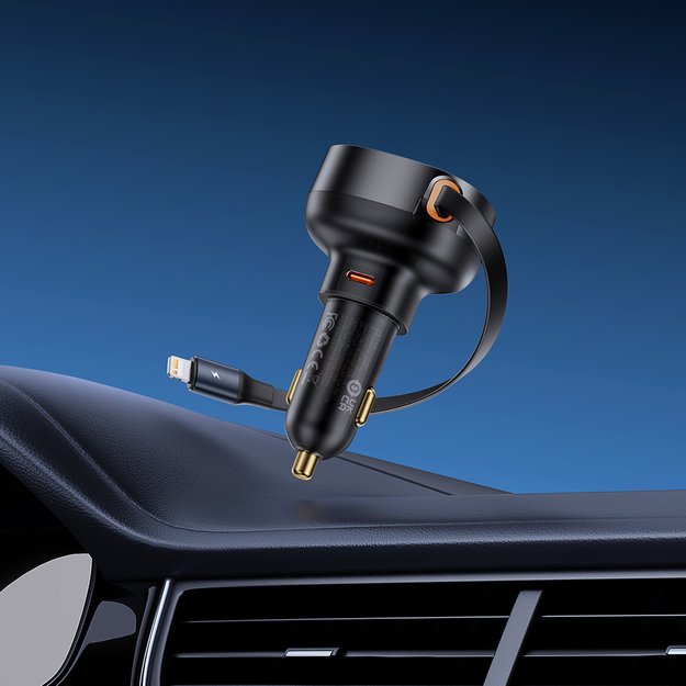 Baseus Enjoyment Pro USB-C (female) / Lightning (male) 60W car charger - black 7