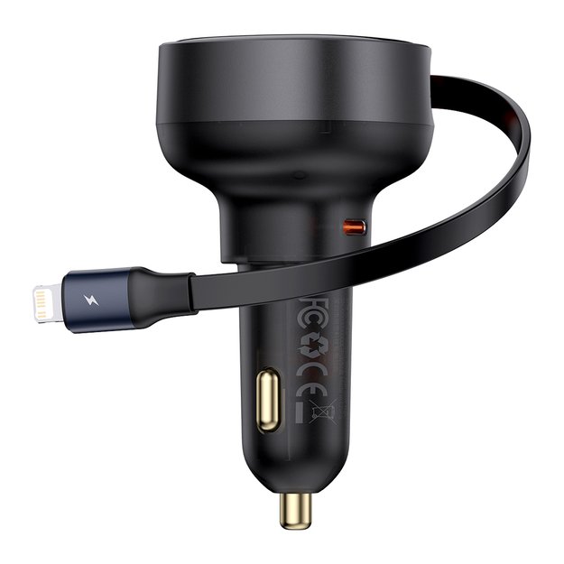 Baseus Enjoyment Pro USB-C (female) / Lightning (male) 60W car charger - black 16