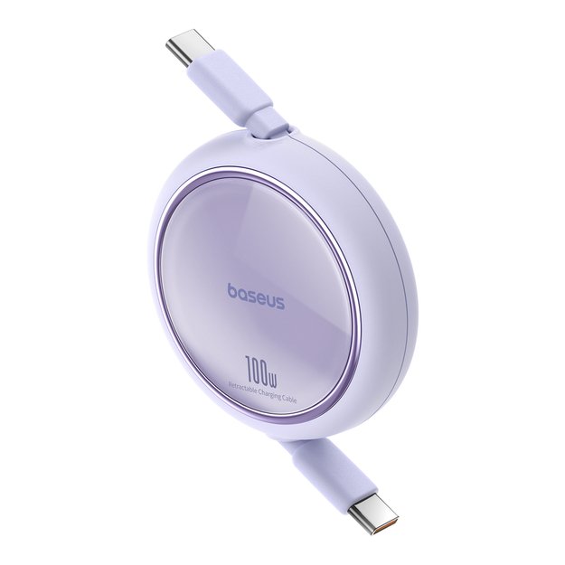 Baseus Free2Draw Mini USB-C - USB-C retractable cable 100W 1m - purple 1
