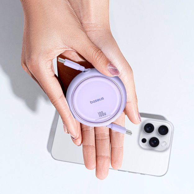 Baseus Free2Draw Mini USB-C - USB-C retractable cable 100W 1m - purple 8