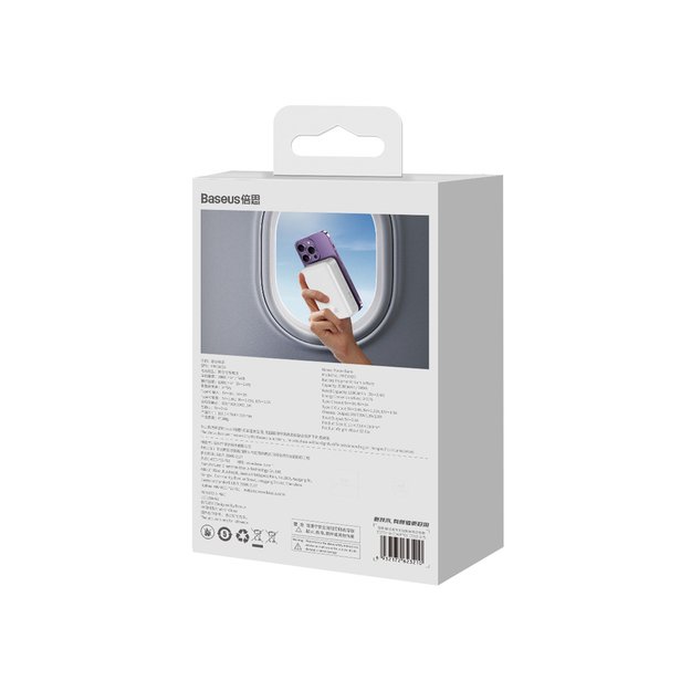 Baseus Magnetic Mini 20000 mAh 20W power bank - white + USB-C / USB-C cable 8