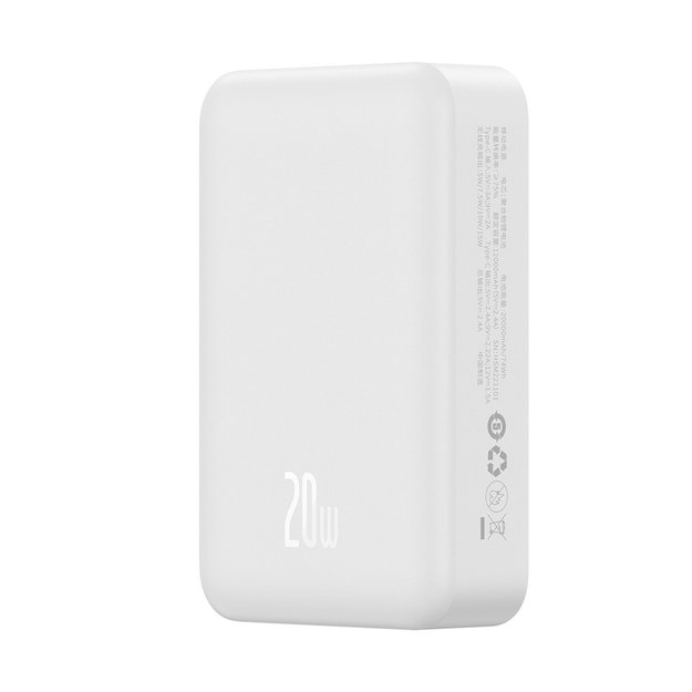 Baseus Magnetic Mini 20000 mAh 20W power bank - white + USB-C / USB-C cable 4