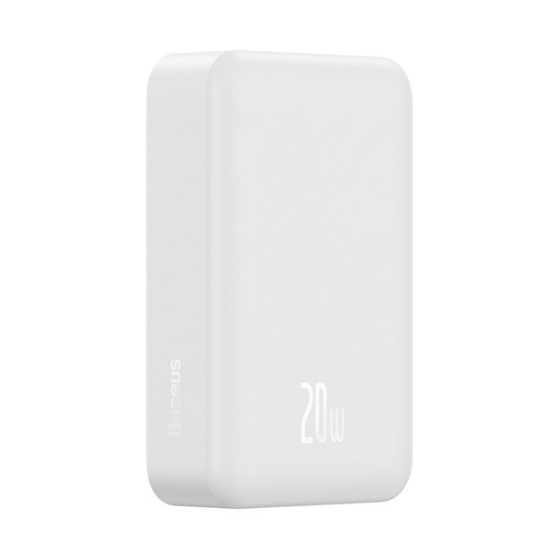 Baseus Magnetic Mini 20000 mAh 20W power bank - white + USB-C / USB-C cable 5