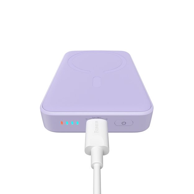 Baseus Magnetic Mini Induction Powerbank 10000mAh 20W - purple + USB-C - USB-C cable 3