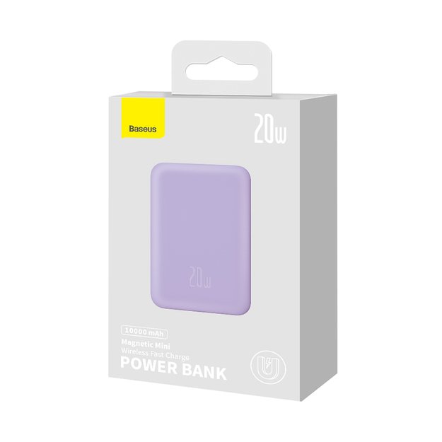 Baseus Magnetic Mini Induction Powerbank 10000mAh 20W - purple + USB-C - USB-C cable 7