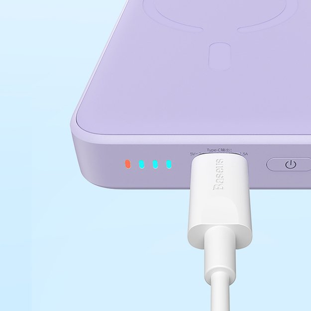 Baseus Magnetic Mini Induction Powerbank 10000mAh 20W - purple + USB-C - USB-C cable 12