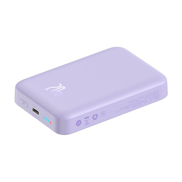 Baseus Magnetic Mini Induction Powerbank 10000mAh 20W - purple + USB-C - USB-C cable 2