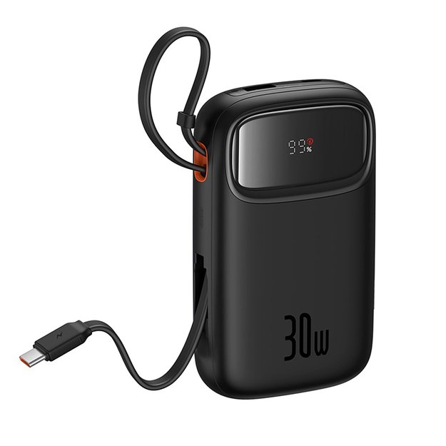 Baseus QPow 2 30W 10000mAh Power Bank with Built-in USB-C Cables - Black 4