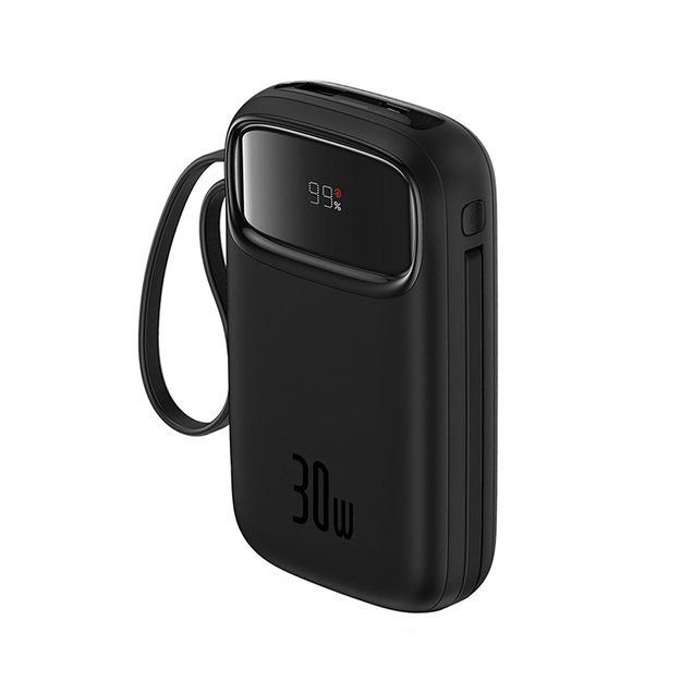 Baseus QPow 2 30W 10000mAh Power Bank with Built-in USB-C Cables - Black 5