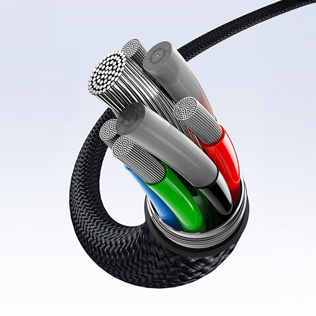 Baseus Flash Series 3 3in1 cable 100W USB-C - USB-C+USB-C+ Lightning 1.5m + 3 x 0.25 m - black 14