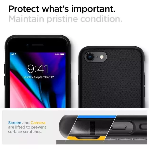 Spigen Liquid Air Case for iPhone 7 / 8 / SE 2020 / SE 2022 - Black 11