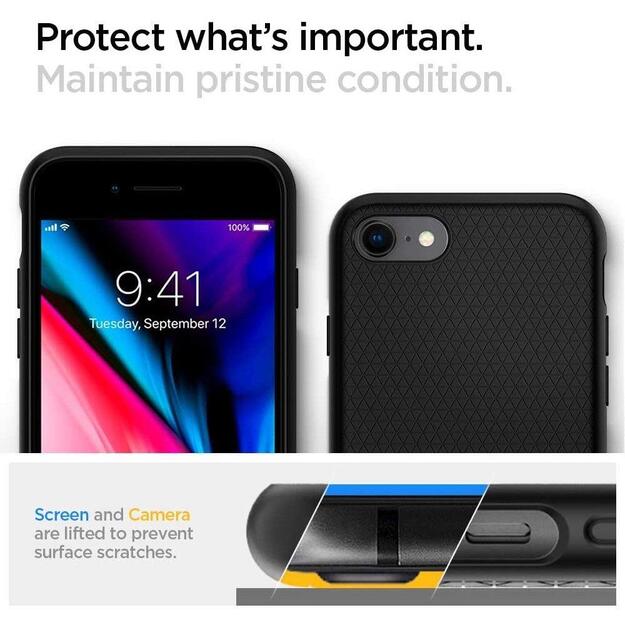 Spigen Liquid Air Case for iPhone 7 / 8 / SE 2020 / SE 2022 - Black 5