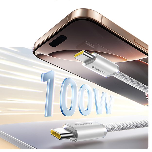 Baseus Dynamic 4 Pro 100W USB-C - USB-C Magnetic Cable 1m - White 5