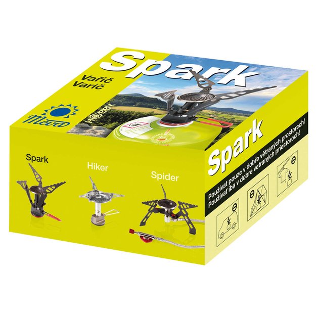 The lightest tourist stove for gas cartridges (valve or thread) SPARK 80gram 2.6kW 5