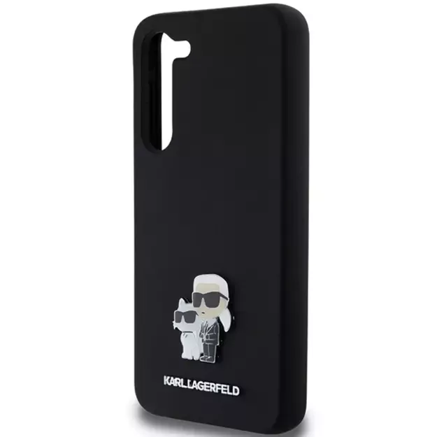 Karl Lagerfeld Silicone Karl&amp Choupette Metal Pin case for Samsung Galaxy S24+ - black 5