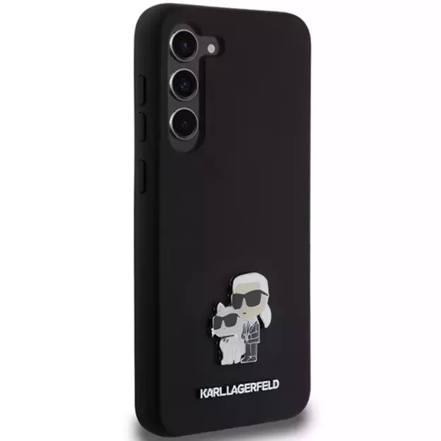 Karl Lagerfeld Silicone Karl&amp Choupette Metal Pin case for Samsung Galaxy S24+ - black 3