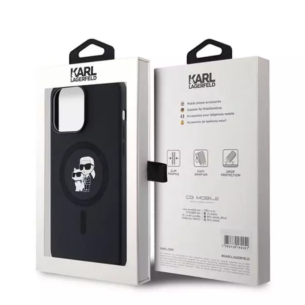 Karl Lagerfeld Silicone Karl&amp Choupette MagSafe case for iPhone 14 Pro - black 14