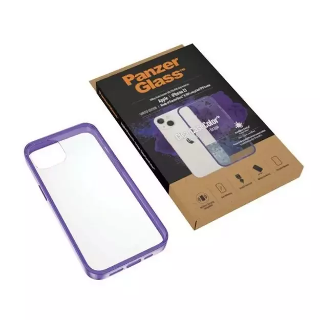 PanzerGlass ClearCase antibacterial case with Military Grade certificate for iPhone 13 / 14 / 15 - transparent purple 4