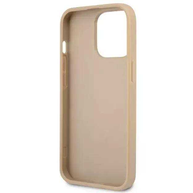 Guess GUHCP13LPSATLE iPhone 13 Pro / 13 6.1&quot  beige/beige hardcase SaffianoTriangle Logo 13