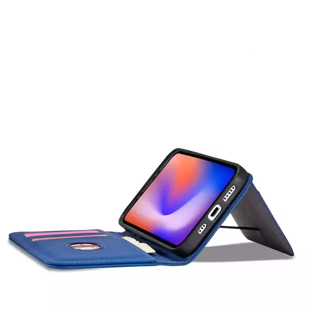Magnet Card Case for iPhone 12 Pro Max Pouch Card Wallet Card Holder Blue 21