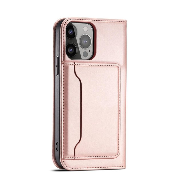 Magnet Card Case for iPhone 13 Pro Max Pouch Card Wallet Card Holder Pink 9