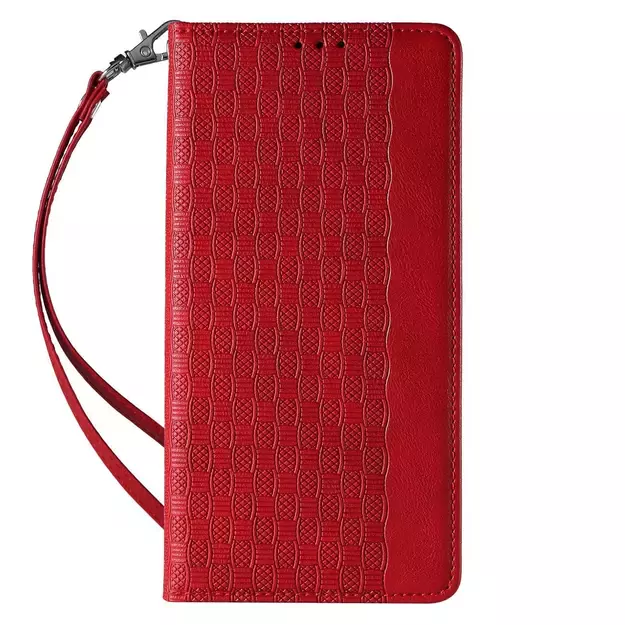Magnet Strap Case Case for iPhone 13 Pro Max Pouch Wallet + Mini Lanyard Pendant Red 3