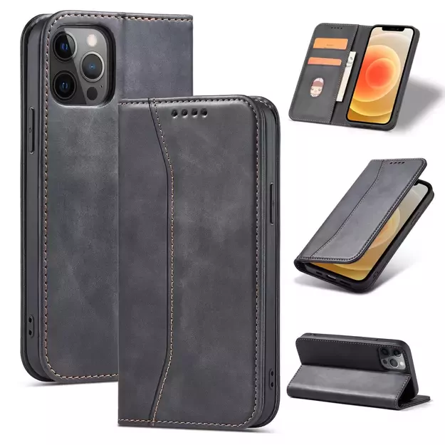 Magnet Fancy Case Case for iPhone 12 Pro Max Pouch Wallet Card Holder Black 13