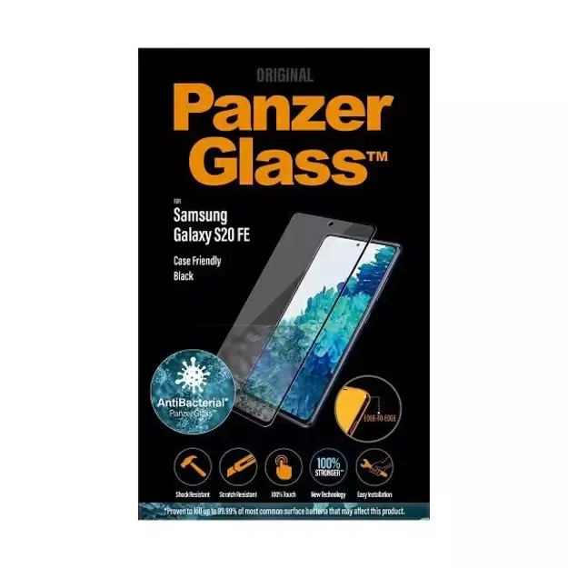 PanzerGlass E2E Microfracture antibacterial glass for Samsung Galaxy S20 FE - with black frame 2