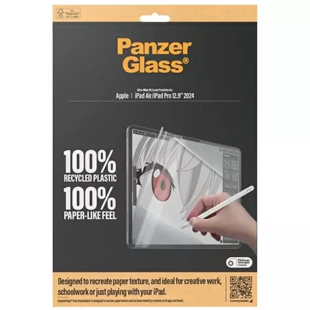 Antibacterial PanzerGlass GraphicPaper foil with a glare filter for iPad Air 12.9&quot  2024 / iPad Pro 12.9&quot  2024 6