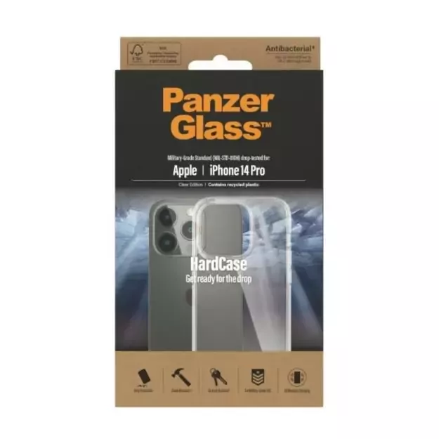 PanzerGlass HardCase antibacterial Military Grade certified case for iPhone 14 Pro - transparent 4