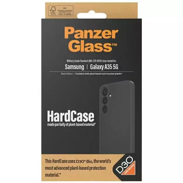 PanzerGlass HardCase with D3O® Bio and Military Grade Certification for Samsung Galaxy A35 5G - Transparent and Black 6