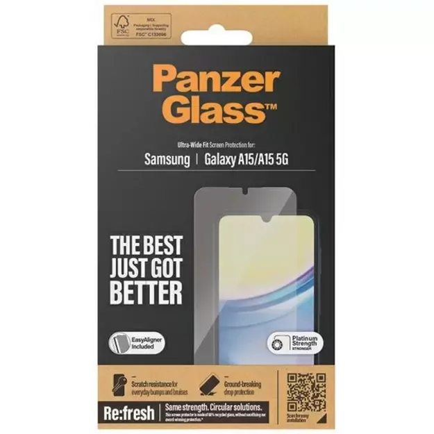 PanzerGlass Ultra-Wide Fit Tempered Glass for Samsung Galaxy A15 / A15 5G 6