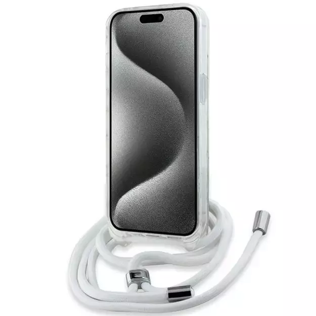 Karl Lagerfeld IML Crossbody Monogram Karl &amp  Choupette Head MagSafe Case for iPhone 15 / 14 / 13 - Transparent 9