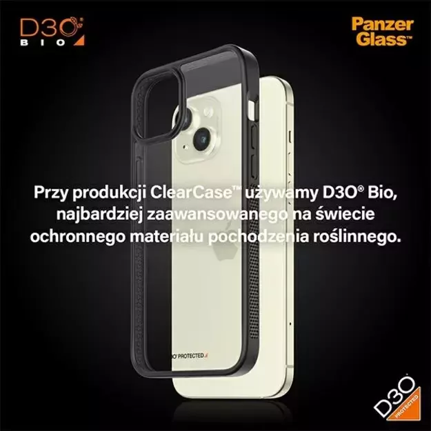 PanzerGlass ClearCase Case for iPhone 15 Plus / 14 Plus with Military Grade Certification - Clear &amp  Black 14