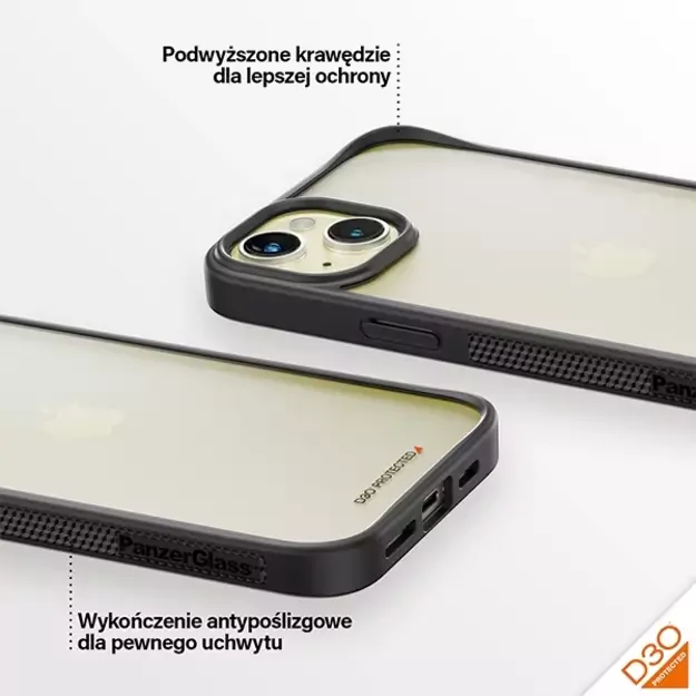 PanzerGlass ClearCase Case for iPhone 15 Plus / 14 Plus with Military Grade Certification - Clear &amp  Black 10