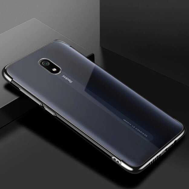 Clear Color Case Gel TPU Electroplating frame Cover for Xiaomi Redmi 8A black 9