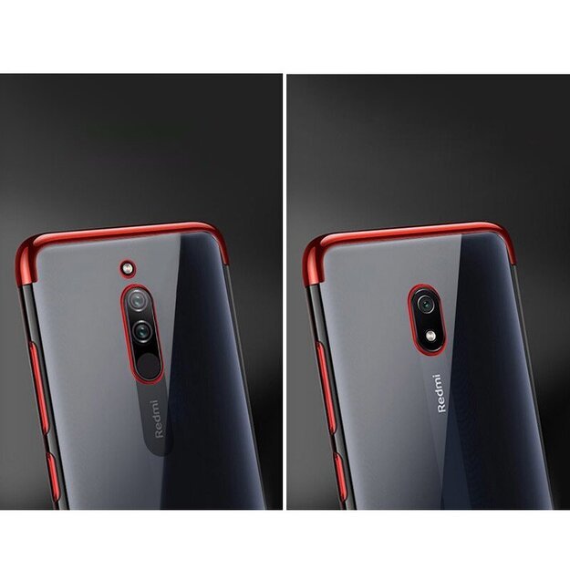Clear Color Case Gel TPU Electroplating frame Cover for Xiaomi Redmi 8A black 10