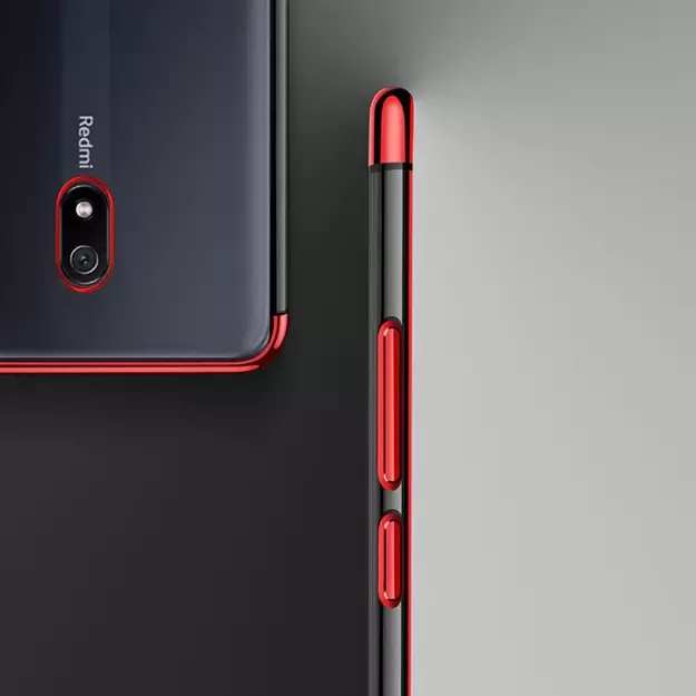 Clear Color Case Gel TPU Electroplating frame Cover for Xiaomi Redmi 8A black 8