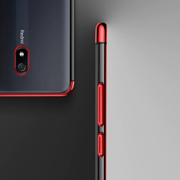 Clear Color Case Gel TPU Electroplating frame Cover for Xiaomi Redmi 8A black 16