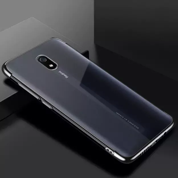 Clear Color Case Gel TPU Electroplating frame Cover for Xiaomi Redmi 8A black 1
