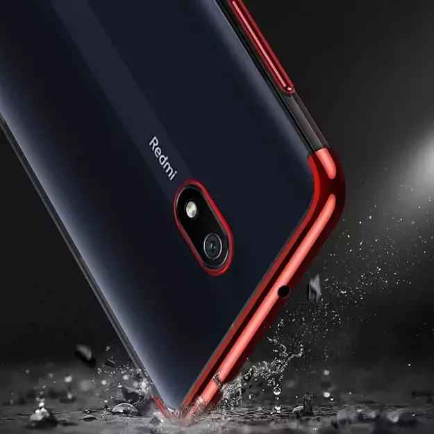 Clear Color Case Gel TPU Electroplating frame Cover for Xiaomi Redmi 8A black 3