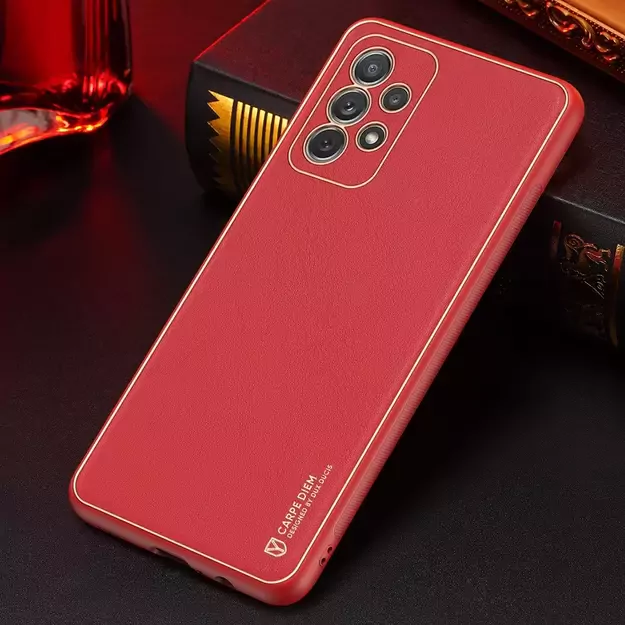 Dux Ducis Yolo elegant case made of soft TPU and PU leather for Samsung Galaxy A72 4G red 24