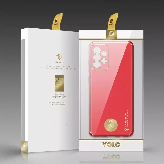 Dux Ducis Yolo elegant case made of soft TPU and PU leather for Samsung Galaxy A72 4G red 16