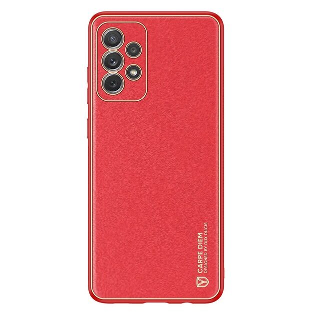 Dux Ducis Yolo elegant case made of soft TPU and PU leather for Samsung Galaxy A72 4G red 1