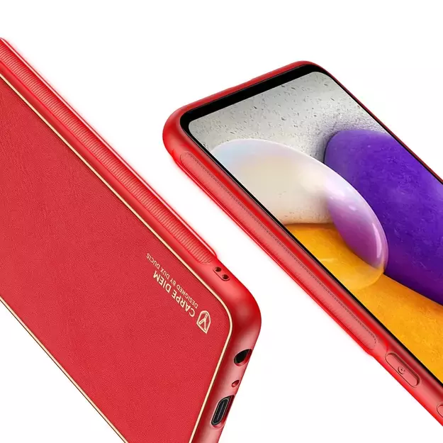 Dux Ducis Yolo elegant case made of soft TPU and PU leather for Samsung Galaxy A72 4G red 19