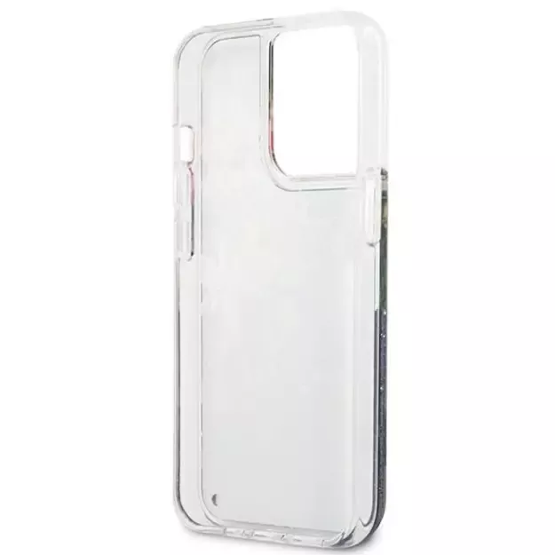Guess Flower Liquid Glitter case for iPhone 13 Pro Max - blue 13