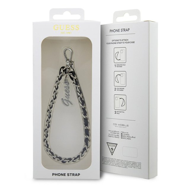 Guess GUSTSASSK Phone Strap black/black Chain Metal Logo Charm 2