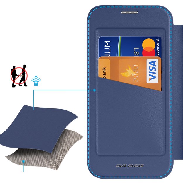 Etui Dux Ducis Skin X Pro na iPhone 17 Pro Max z portfelem, kompatybilne z MagSafe – niebieskie 2