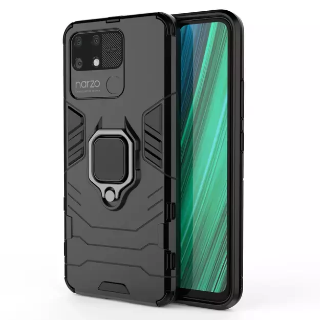 Ring Armor tough hybrid case cover + magnetic holder Realme Narzo 50A black 22