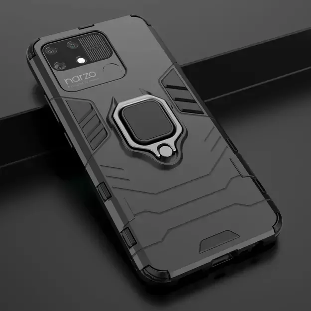 Ring Armor tough hybrid case cover + magnetic holder Realme Narzo 50A black 18